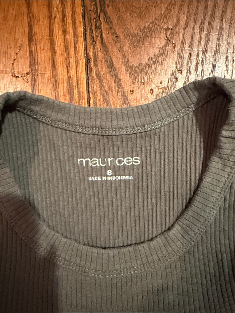 Maurices Ribbed Tank Top - Olive - Picture 2 of 2